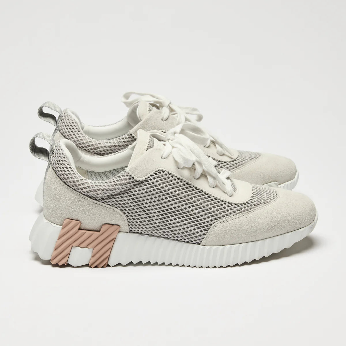 Hermes White Bouncing Sneakers Size 39.5