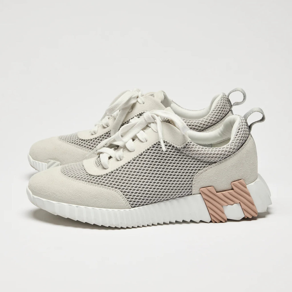 Hermes White Bouncing Sneakers Size 39.5