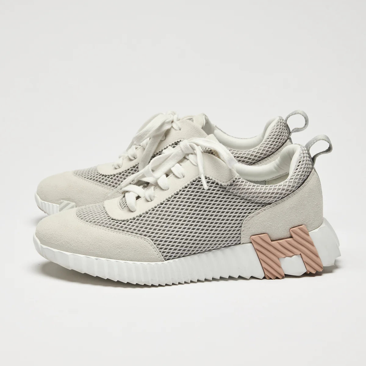 Hermes White Bouncing Sneakers Size 39.5