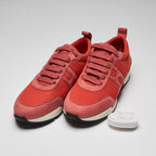 Hermes Pink Suede and Coral Mesh Player Sneakers Size 35