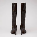 LV Brown Canvas and Leather Boots Size 37 Coeur Cult Core