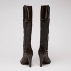LV Brown Canvas and Leather Boots Size 37 Coeur Cult Core