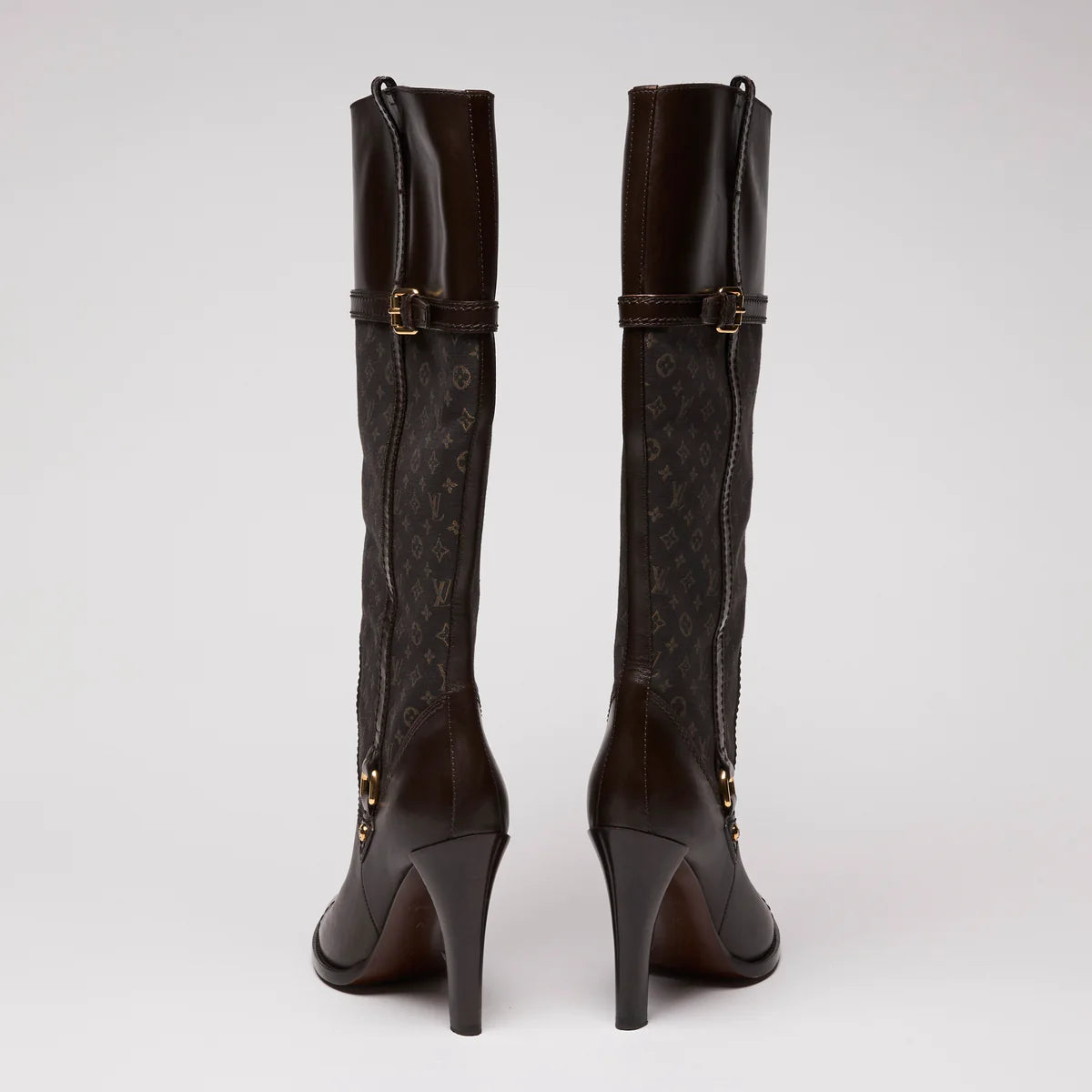 LV Brown Canvas and Leather Boots Size 37 Coeur Cult Core