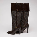 LV Brown Canvas and Leather Boots Size 37 Coeur Cult Core