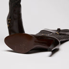 LV Brown Canvas and Leather Boots Size 37 Coeur Cult Core