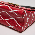 LV Red Twist Leather Crossbody Bag W/ Gold LV Lock Coeur Cult Core