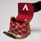 LV Red Twist Leather Crossbody Bag W/ Gold LV Lock Coeur Cult Core