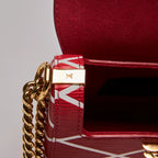 LV Red Twist Leather Crossbody Bag W/ Gold LV Lock Coeur Cult Core