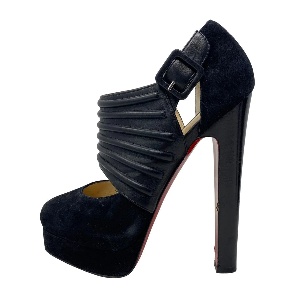 Christian Louboutin Bye Bye Suede Booties 37 Coeur Cult Core