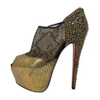 Christian Louboutin Gold Aeronotoc Booties 38 Coeur Cult Core