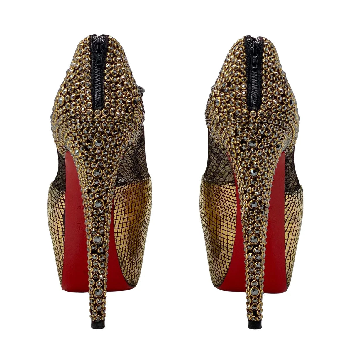 Christian Louboutin Gold Aeronotoc Booties 38 Coeur Cult Core
