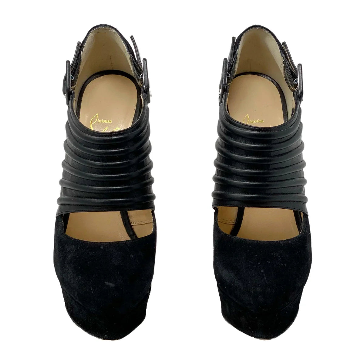 Christian Louboutin Bye Bye Suede Booties 37 Coeur Cult Core