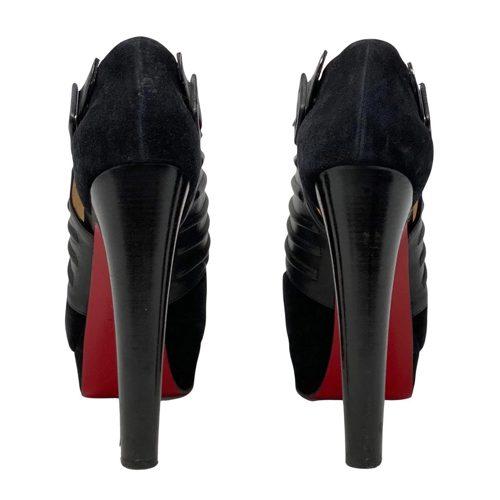 Christian Louboutin Bye Bye Suede Booties 37 Coeur Cult Core