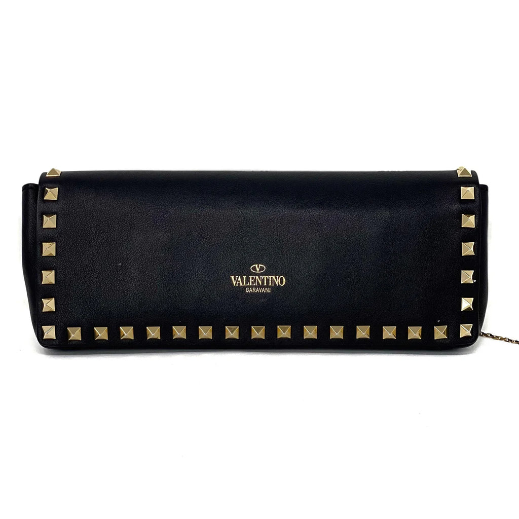 Valentino Black Rockstud Bracelet Clutch Coeur Cult Core