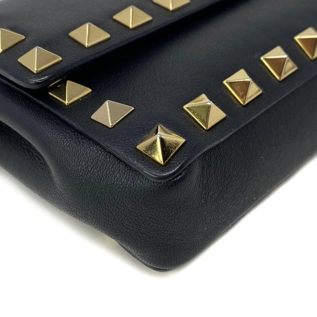Valentino Black Rockstud Bracelet Clutch Coeur Cult Core