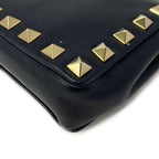 Valentino Black Rockstud Bracelet Clutch Coeur Cult Core