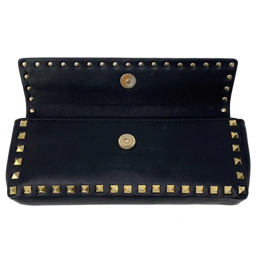 Valentino Black Rockstud Bracelet Clutch Coeur Cult Core