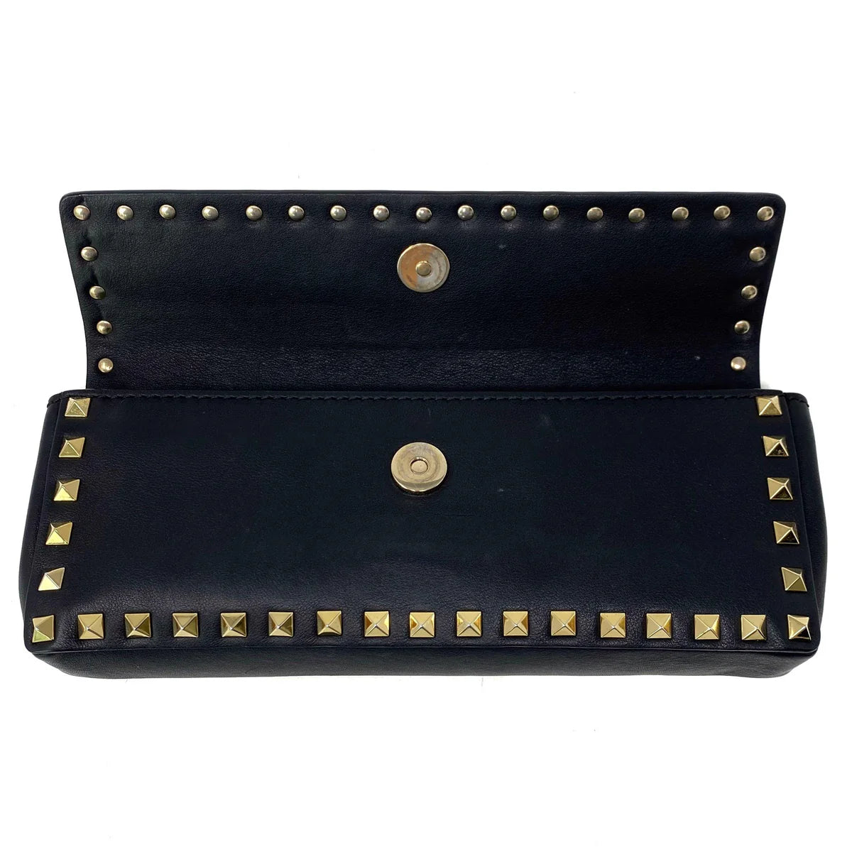 Valentino Black Rockstud Bracelet Clutch Coeur Cult Core