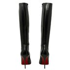 Christian Louboutin Black Long Fifi Boots 100mm 35.5 Coeur Cult Core