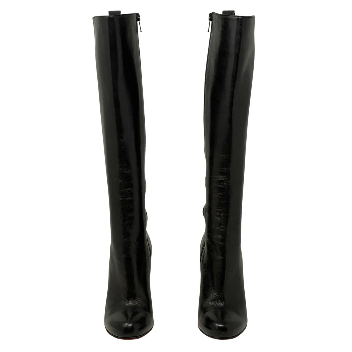 Christian Louboutin Black Long Fifi Boots 100mm 35.5 Coeur Cult Core