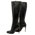 Christian Louboutin Black Long Fifi Boots 100mm 35.5 Coeur Cult Core