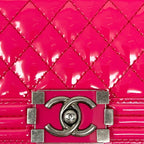 Chanel Pink Patent Small Boy Bag Coeur Cult Core