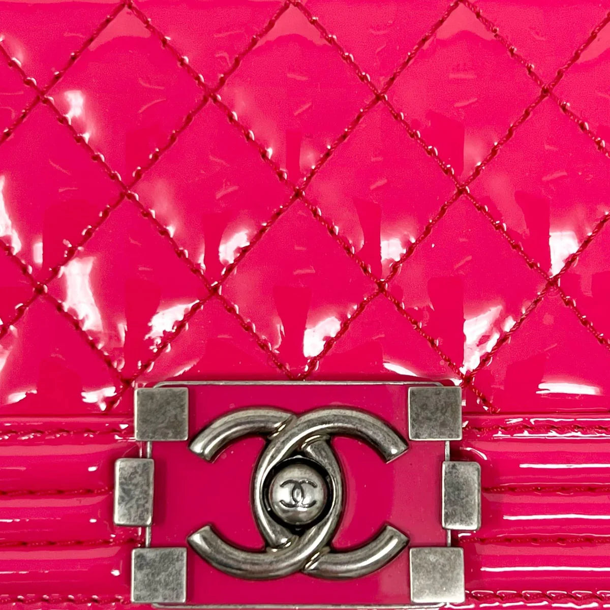 Chanel Pink Patent Small Boy Bag Coeur Cult Core