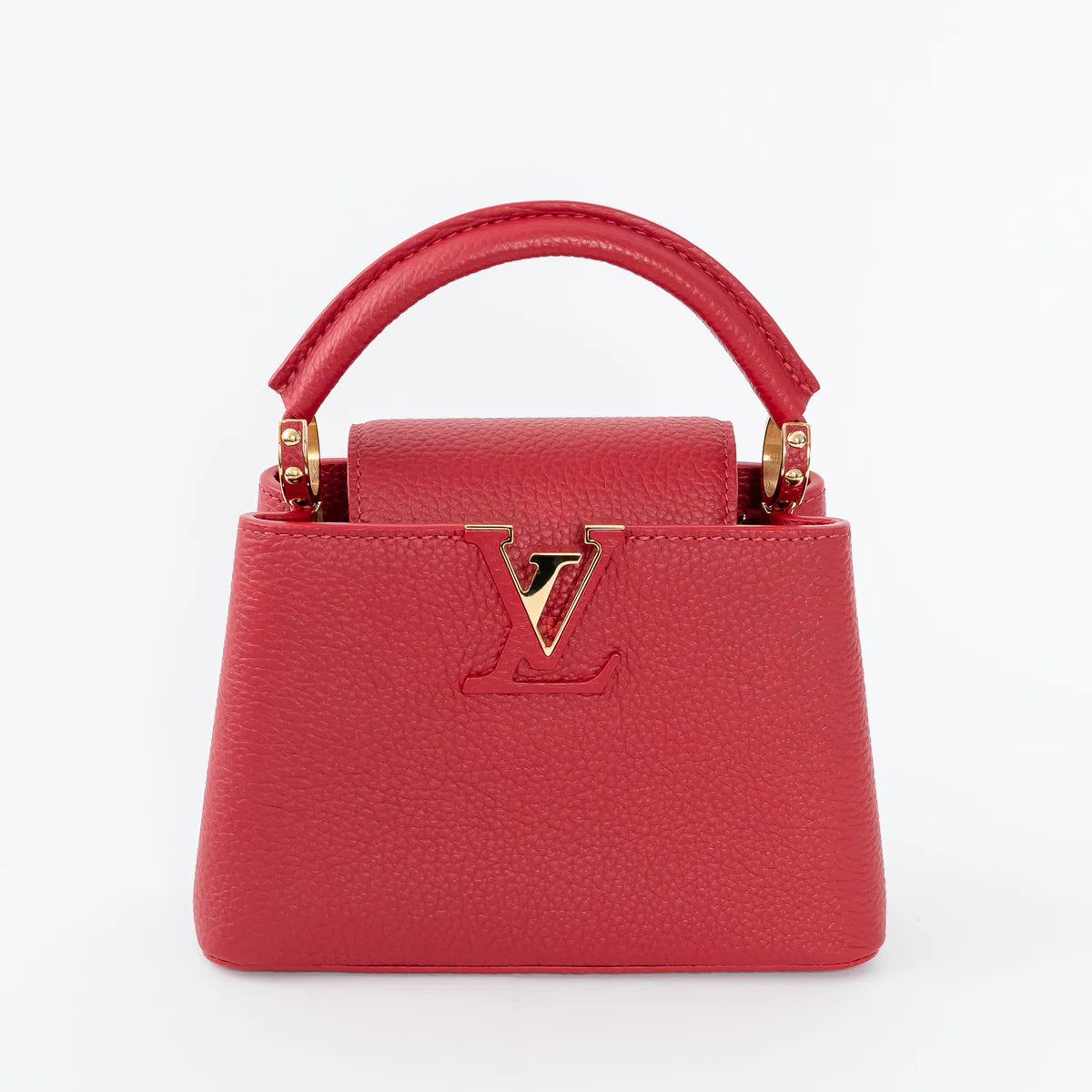 Scarlett Red Taurillon Leather Capucines Mini Handbag