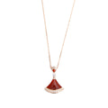 BVLGARI 2025 18k Rose Gold Carnelian &amp; Diamond Diva's Dream Pendant Necklace w/ Box &amp; Certificate