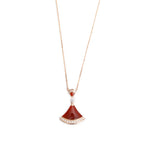 BVLGARI 2025 18k Rose Gold Carnelian &amp; Diamond Diva's Dream Pendant Necklace w/ Box &amp; Certificate