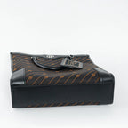 Black and Orange GG Jacquard Canvas Tote