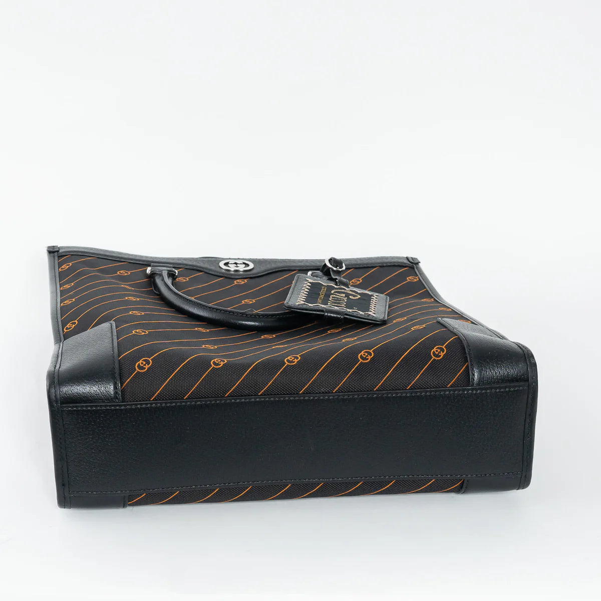 Black and Orange GG Jacquard Canvas Tote