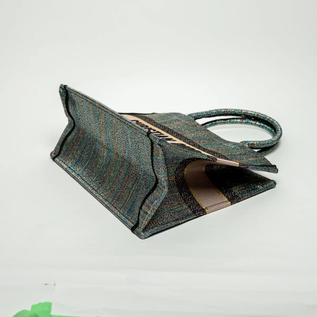 Metallic Multicolour Lurex Medium Book Tote