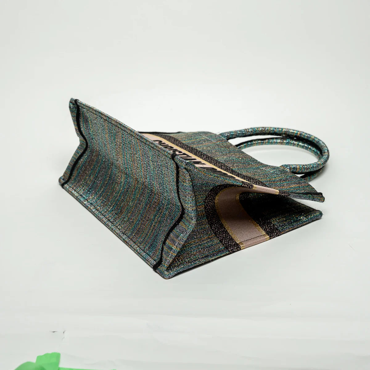 Metallic Multicolour Lurex Medium Book Tote