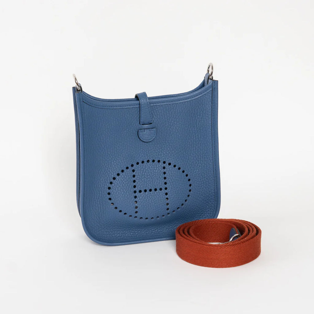 Blue Tie Clemence Leather Mini Evelyne 16