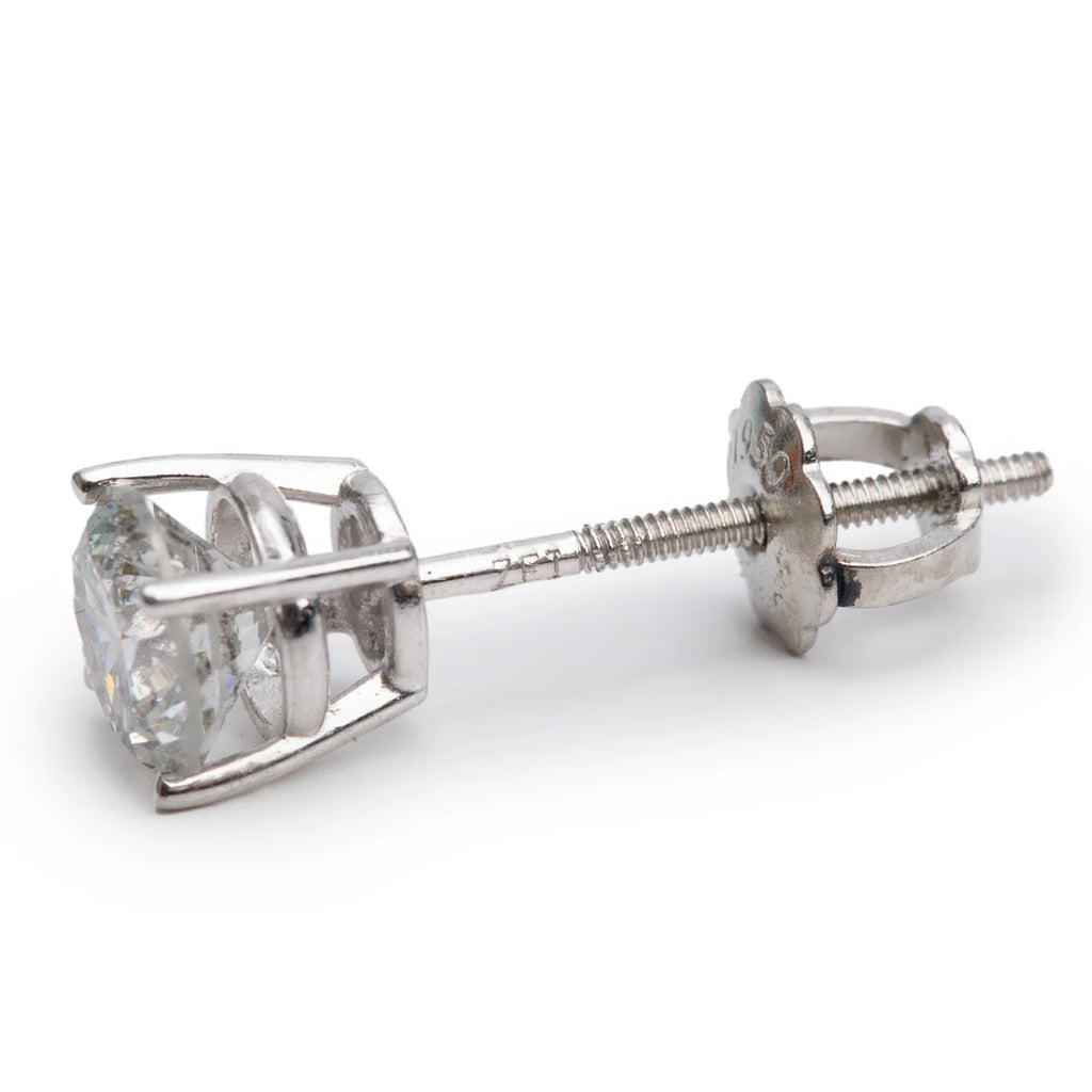 Platinum 1.00 tcw. Diamond Stud Earrings