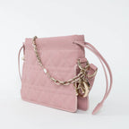Pink Cannage Lambskin Leather Lady Dior Milly Mini Bag