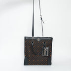 Black and Orange GG Jacquard Canvas Tote