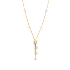 BVLGARI 18k Yellow Gold Diamond B.Zero1 Element Tassel Pendant Necklace