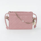 Pink Cannage Lambskin Leather Lady Dior Milly Mini Bag