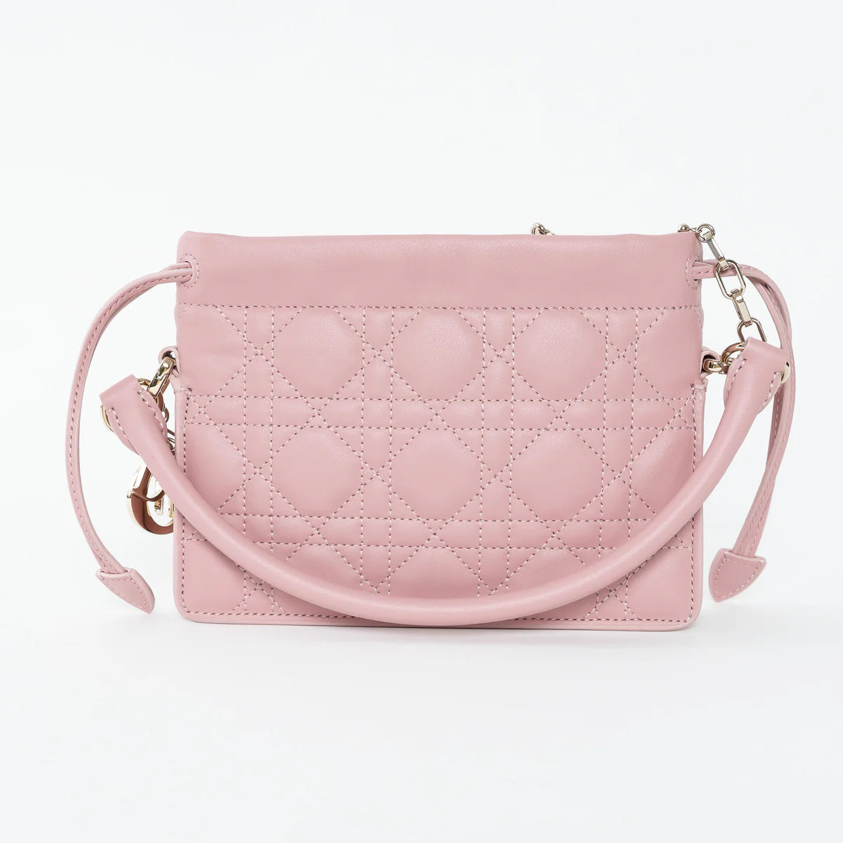 Pink Cannage Lambskin Leather Lady Dior Milly Mini Bag