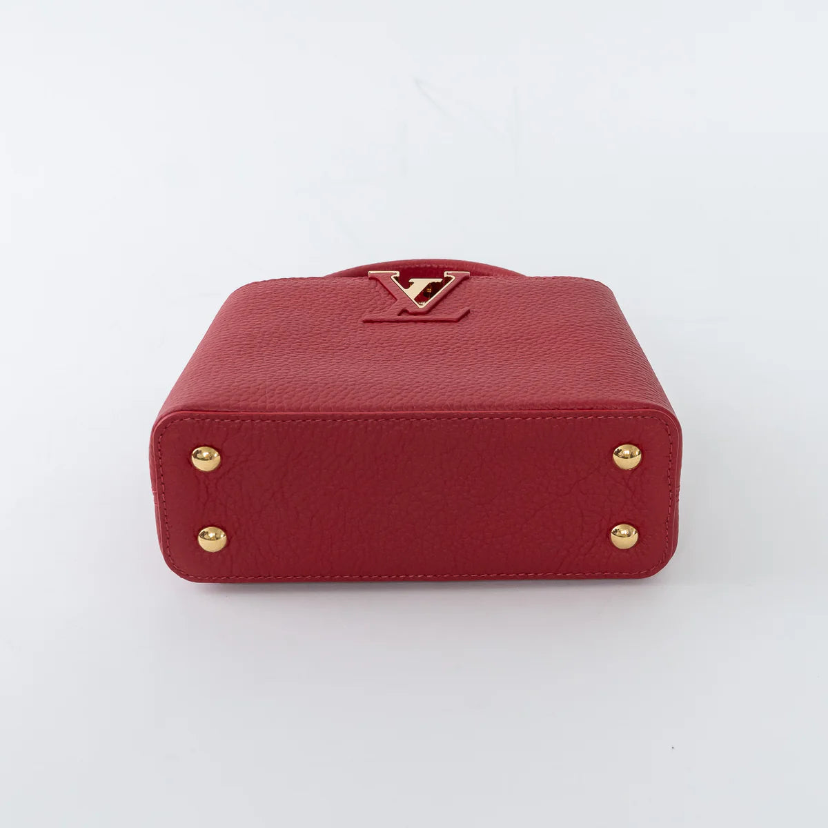 Scarlett Red Taurillon Leather Capucines Mini Handbag