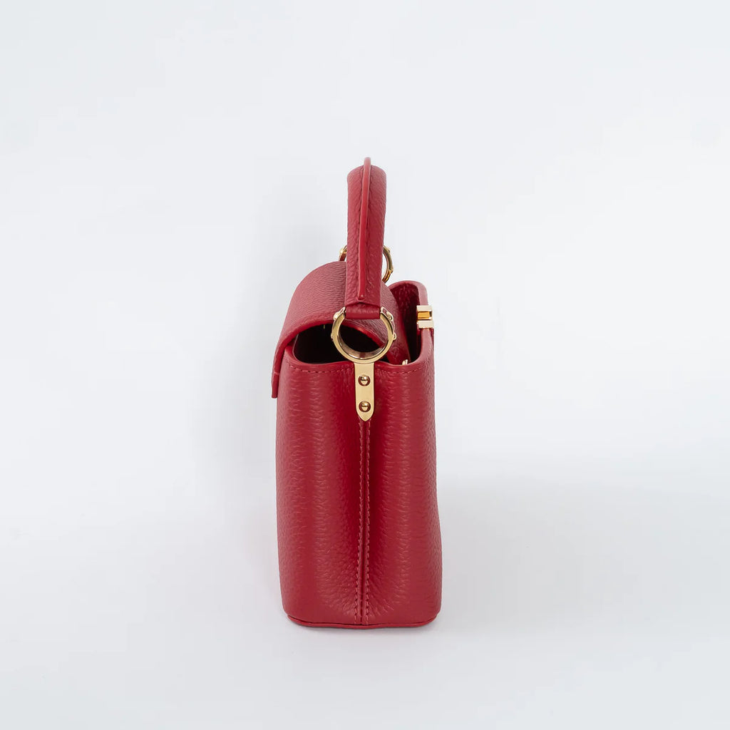 Scarlett Red Taurillon Leather Capucines Mini Handbag
