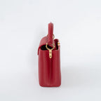 Scarlett Red Taurillon Leather Capucines Mini Handbag