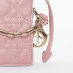 Pink Cannage Lambskin Leather Lady Dior Milly Mini Bag