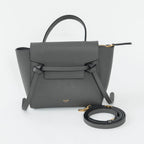 Grained Calfskin Grey Mini Belt Bag