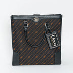 Black and Orange GG Jacquard Canvas Tote
