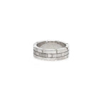 18k White Gold Tank Francaise Ring w/ Box &amp; Certificate