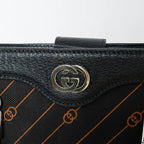 Black and Orange GG Jacquard Canvas Tote