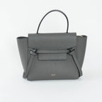 Grained Calfskin Grey Mini Belt Bag
